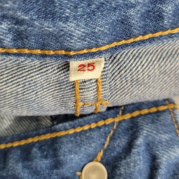 LEVIS Color block Denim Mini Skirt Sz 25 - Picture 7 of 7